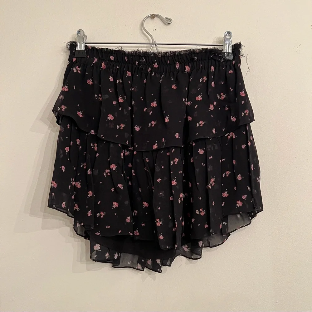Love Shack Fancy Floral Ruffle Skirt Small